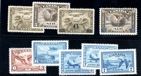 Canada Scott C1-C9 MNH F-VF, Airmails Complete (SCV $221)