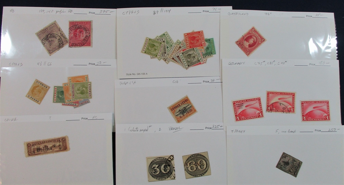 Worldwide Accumulation on Dealer Cards (Est $175-250)