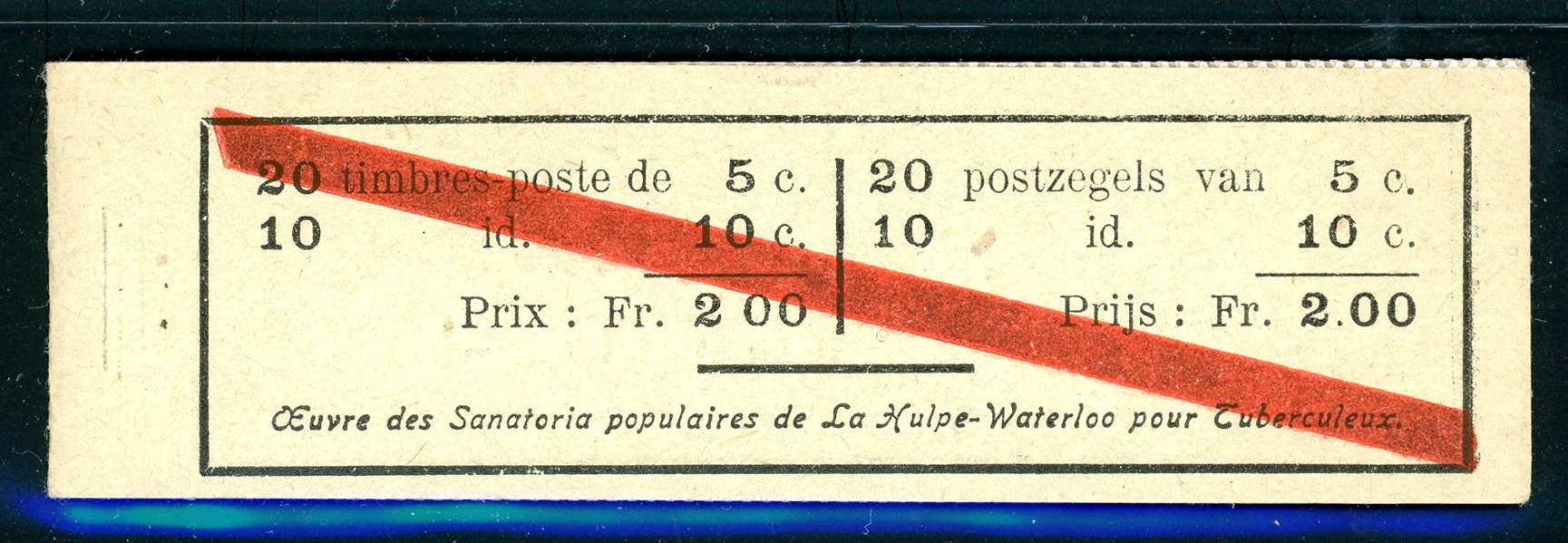 Belgium 1914 Complete Booklet, COB A10b (€160)