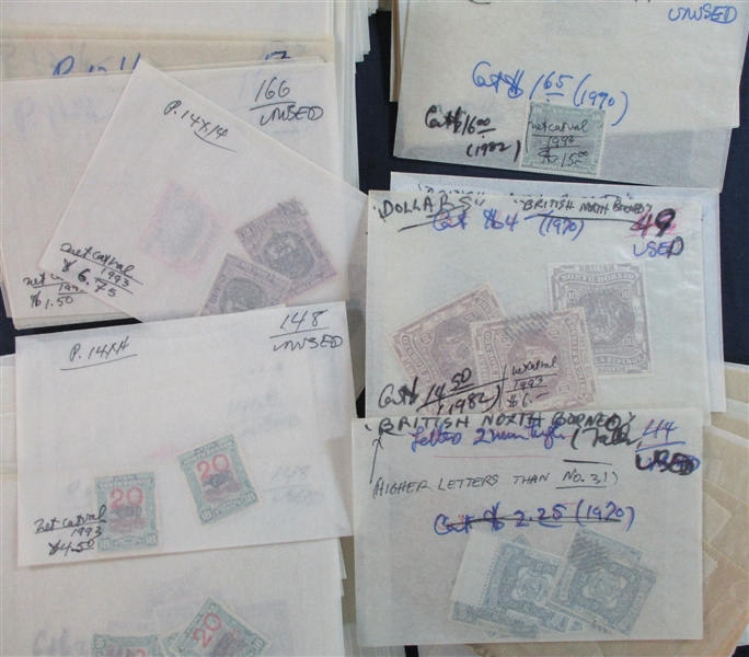 North Borneo Mint/Used Accumulation in Glassines to 1963 (Est $200-250)