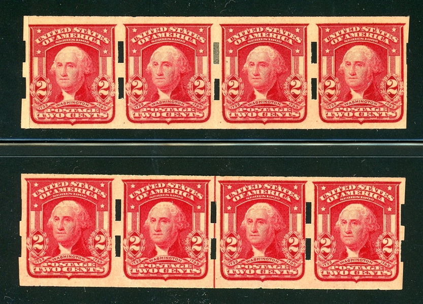 USA Scott 320 Schermack Type III Strips/4 MH, F-VF (SCV $200)