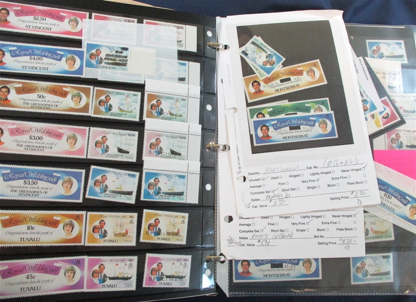 Large 1981 Royal Wedding Mint Collection (Est $500-600)