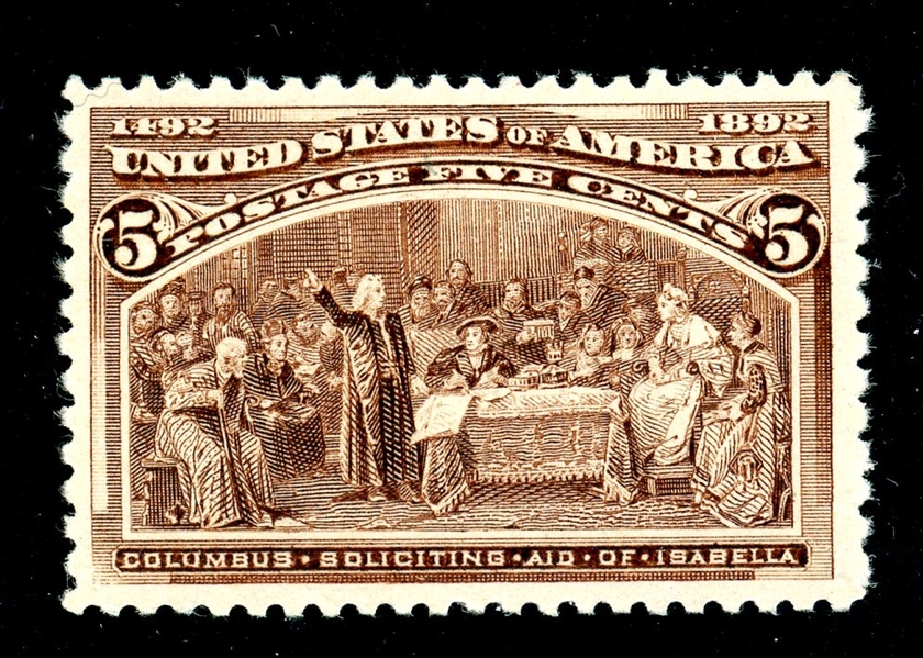 USA Scott 234 MNH VF, 5¢ Columbian with 2023 PSE Certificate (SCV $150)
