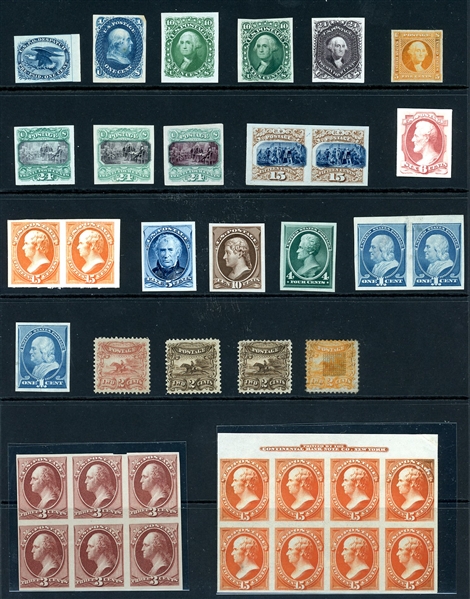 USA India Plate Proofs with 1869 Essays, Excellent Group! (SCV $3558)