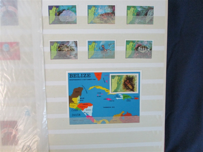 Belize Excellent MNH Accumulation in 3 Stockbooks (Est $750-1000)