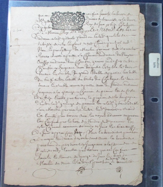 Early French Documents, Revenue Imprinted, 5 Different (Est $50-100)