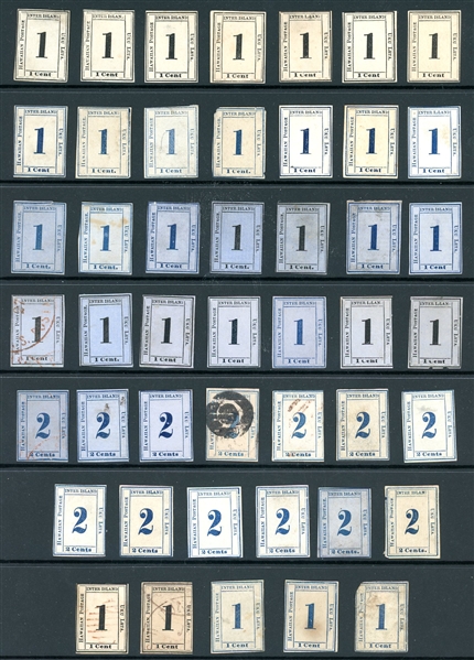 Hawaii Numeral Issues, 46 stamps (Est $150-300)