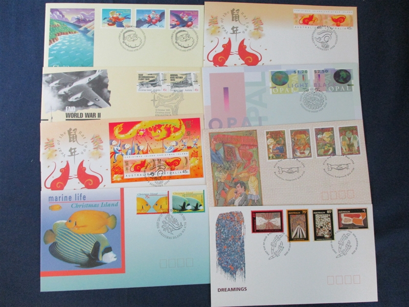 Australia and Christmas Island First Day Cover Group (Est $200-250)