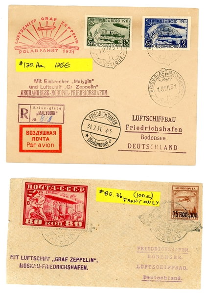 Russia Zeppelin Flights, 3 Different (Est $120-150)