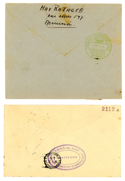 Uruguay and Paraguay Zeppelin Covers (Est $150-200)