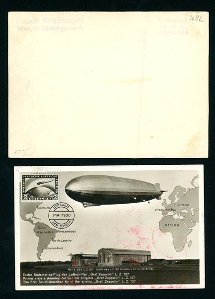 Austria Zeppelin Flight Cards, 1930-1931 (Est $150-180)