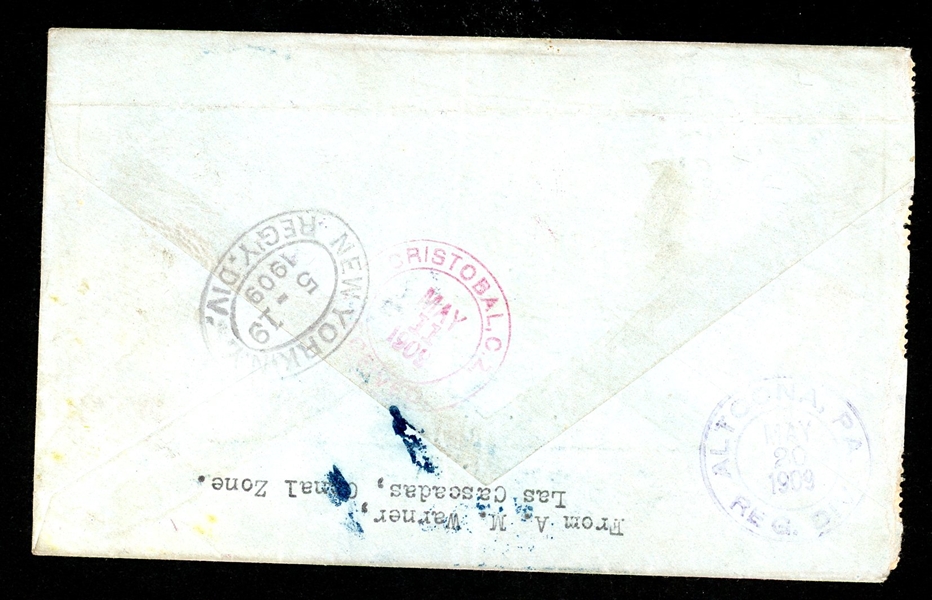 Canal Zone Scott 27 First Day Cover Sent to Pennsylvania, 1909 (SCV $750)