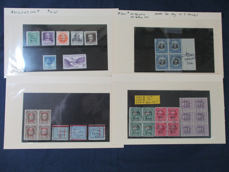 Canal Zone Small Group of Stamps and Cover (Est $90-120)