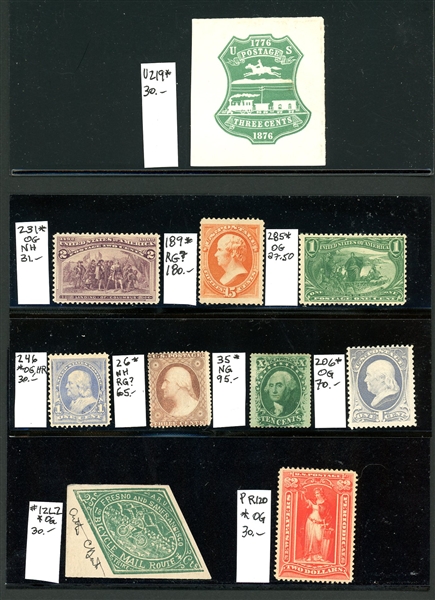 Small Group of 24 Unused 19th Century Stamps (SCV $2000+)