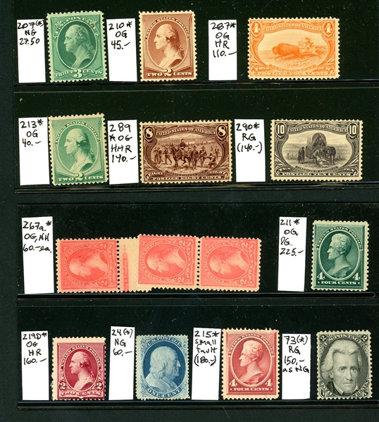 Small Group of 24 Unused 19th Century Stamps (SCV $2000+)