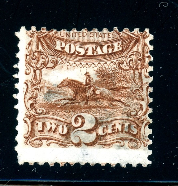 USA Scott 124 Used, Avg, Light Cancel, 1869 2¢ Re-Issue with 2023 Crowe Cert (SCV $750)