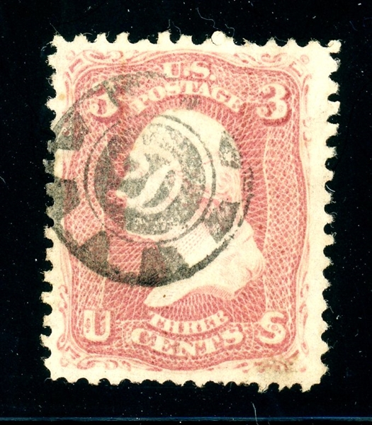 USA Scott 65 Used, Rare High Point NC Ornate Negative D Fancy Cancel, 2023 Crowe Cert