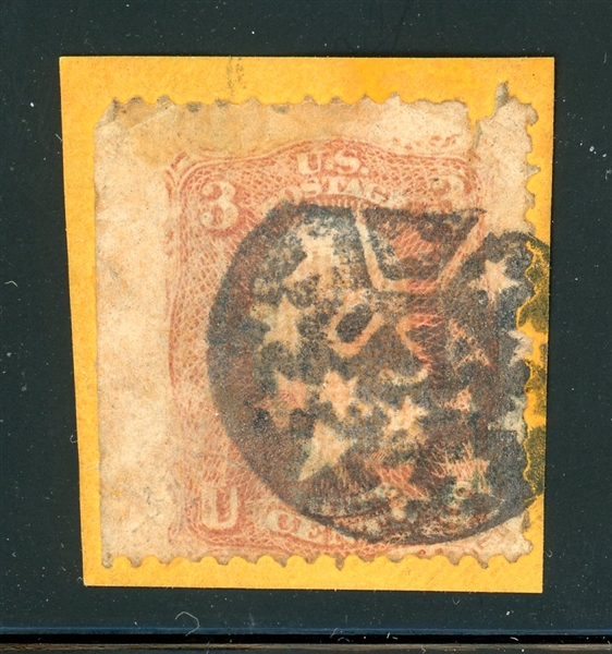 USA Scott 65 Used, Albany NY Negative USA and Stars Fancy Cancel, 2023 Crowe Cert