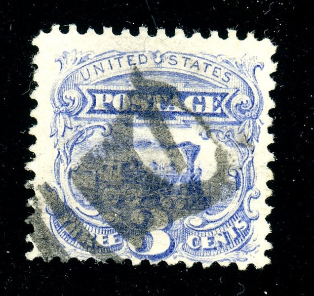 USA Scott 114 Used, Waterbury CT Mortar and Pestle Fancy Cancel, 2023 Crowe Cert