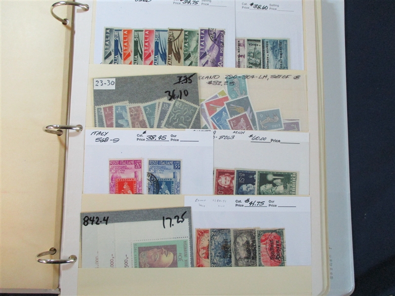 Foreign Accumulation on Dealer Cards  - Nice Variety! (Est $500-750)