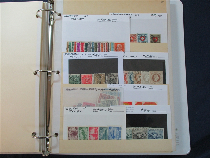 Foreign Accumulation on Dealer Cards  - Nice Variety! (Est $500-750)