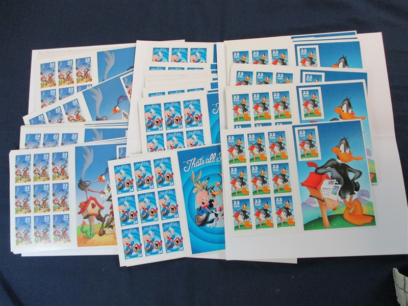 Looney Tunes Imperforate Mint Sheets in Quantity (SCV $1853)