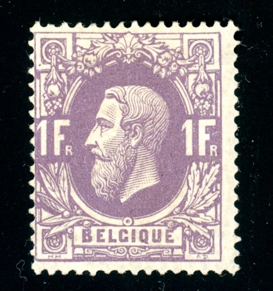Belgium Scott 36 MH Fine, 1Fr Leopold II (SCV $400)