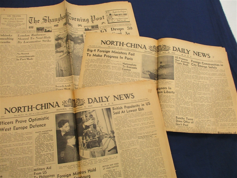 China Newspapers from the 1940's, 11 Different (Est $60-90)