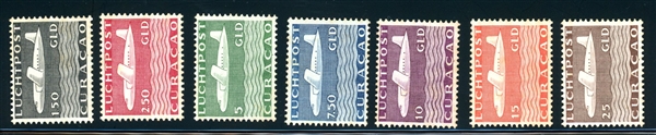 Netherlands Antilles Scott C44-C50 MH Higher Values, 1947 Airmails (SCV $482)