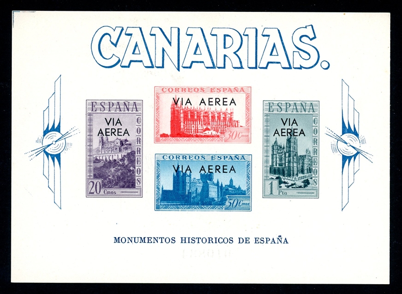 Spain Canary Islands Sanabria 70 MNH Imperf Souvenir Sheet (Est $90-120) 