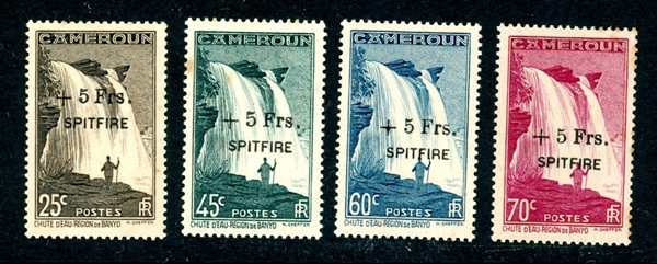 Cameroun (French) Scott B10-B13 MH Complete Set, 1949 Spitfire (SCV $520) 