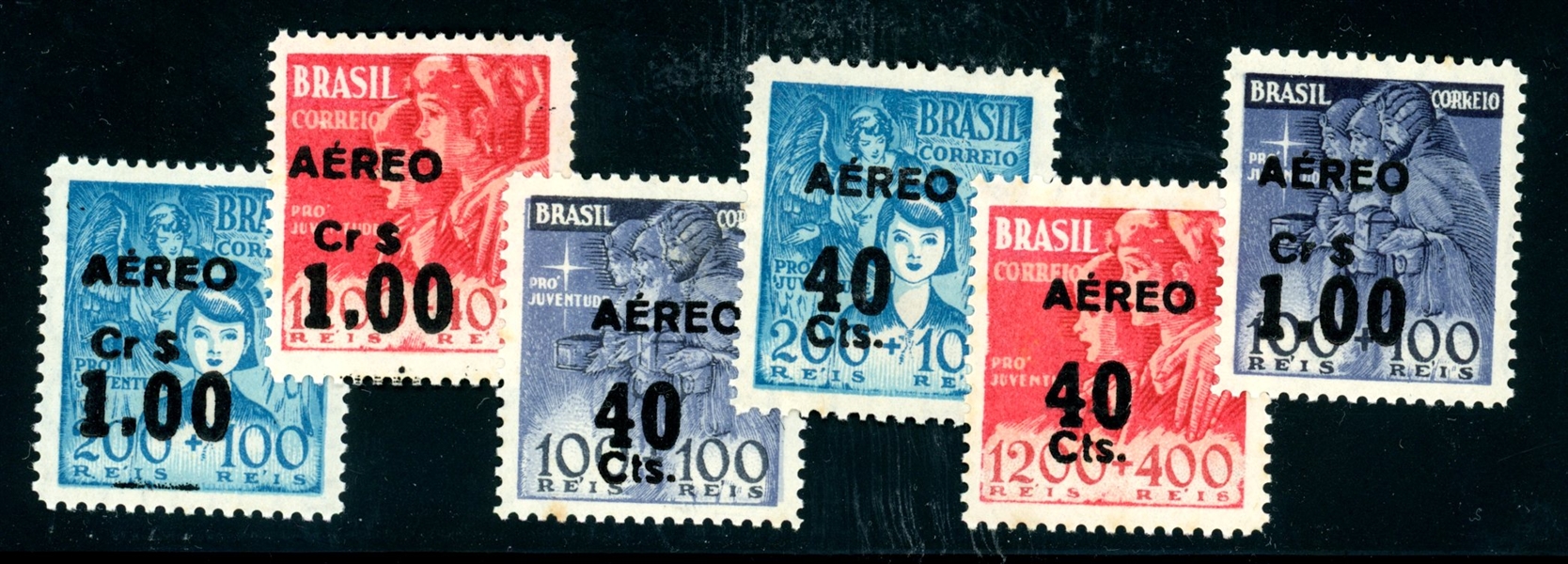 Brazil Sanabria 83-84D Mint Set - 1944 Charity Overprints (Est $300-400)