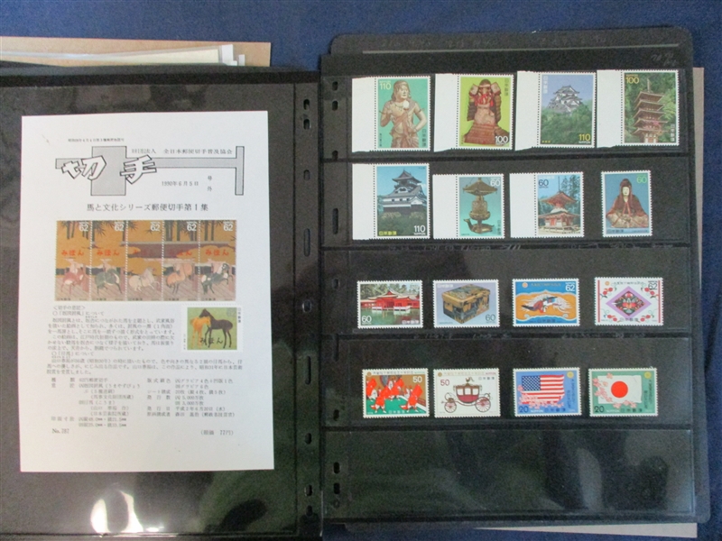 Japan Large Mint Accumulation, Stamps and Souvenir Sheets (Est $200-300