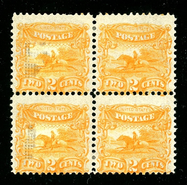 USA Scott 113E-DF, 133E-Dd on Block/4, 2¢ Orange (SCV $2000)