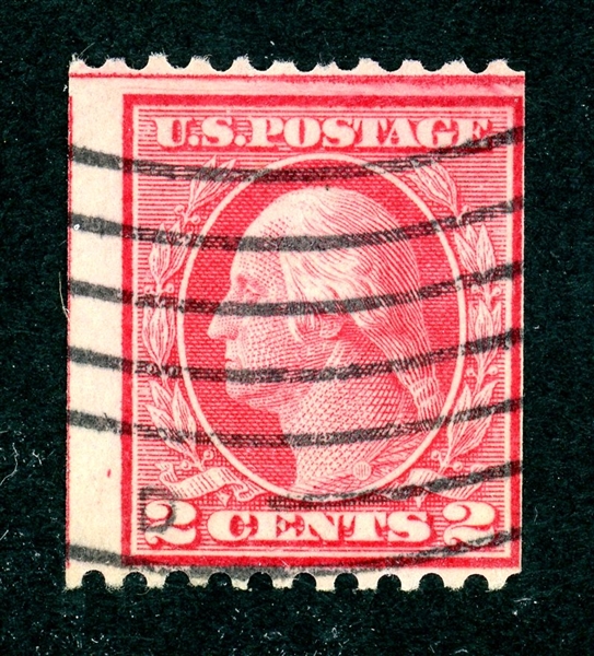 USA Scott 449 Used Avg, 1918 2¢ Washington Type I Coil (SCV $650)