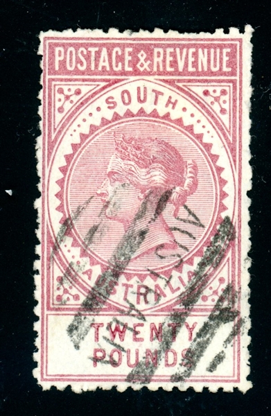 South Australia Scott 93 Used Fine, £20 Claret with 1967 RPS Certificate (SCV $2900)