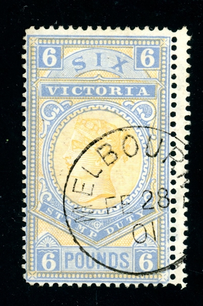 Victoria Scott AR62 Used, £6 Revenue with 1901 CDS, Fine (SCV $240)