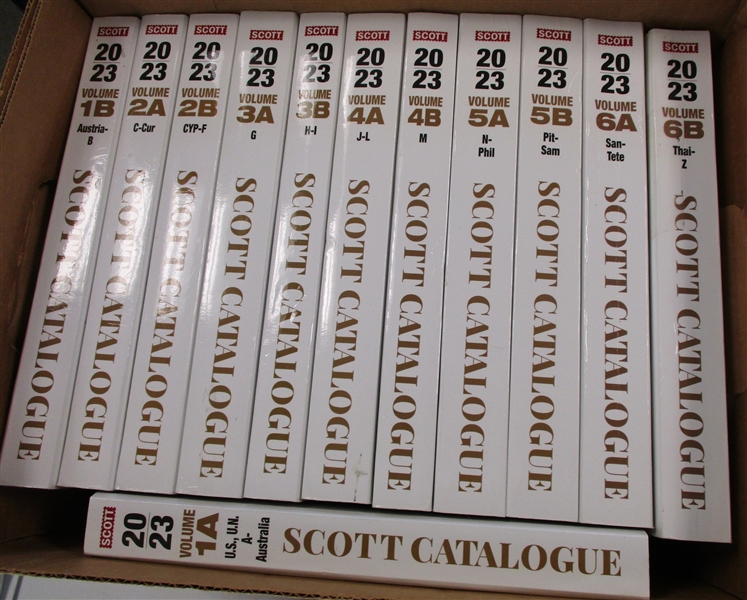 2023 Scott Catalogs - 12-Volume Set, Used But in Like-New Condition (Est $350-450)