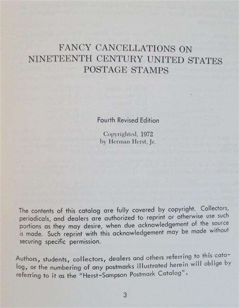 Billig's Philatelic Handbook Vol. 33: 19th Century United States Fancy Cancellations, 1972