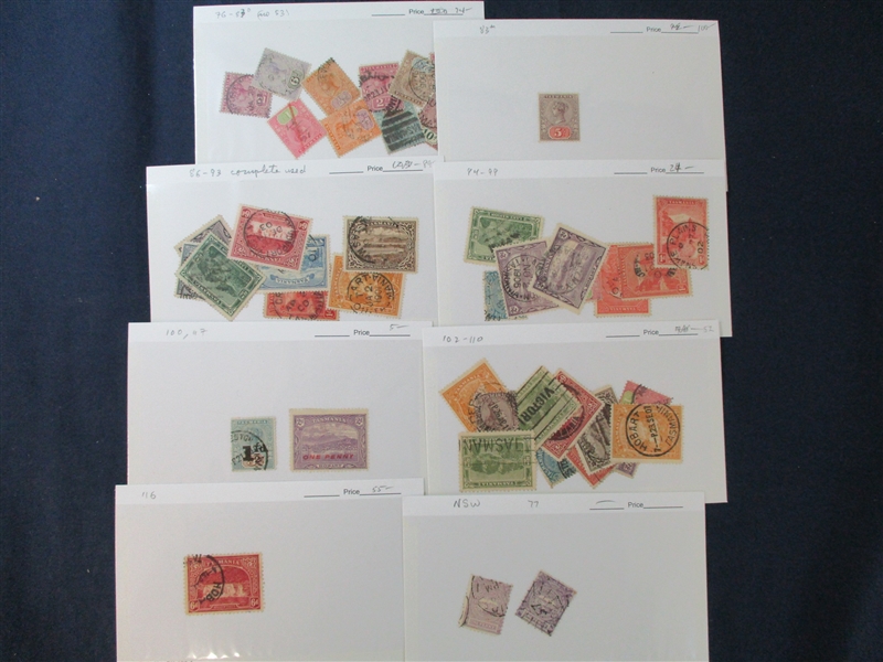 Tasmania Group of Mostly Used on Dealer Cards (Est $175-250)