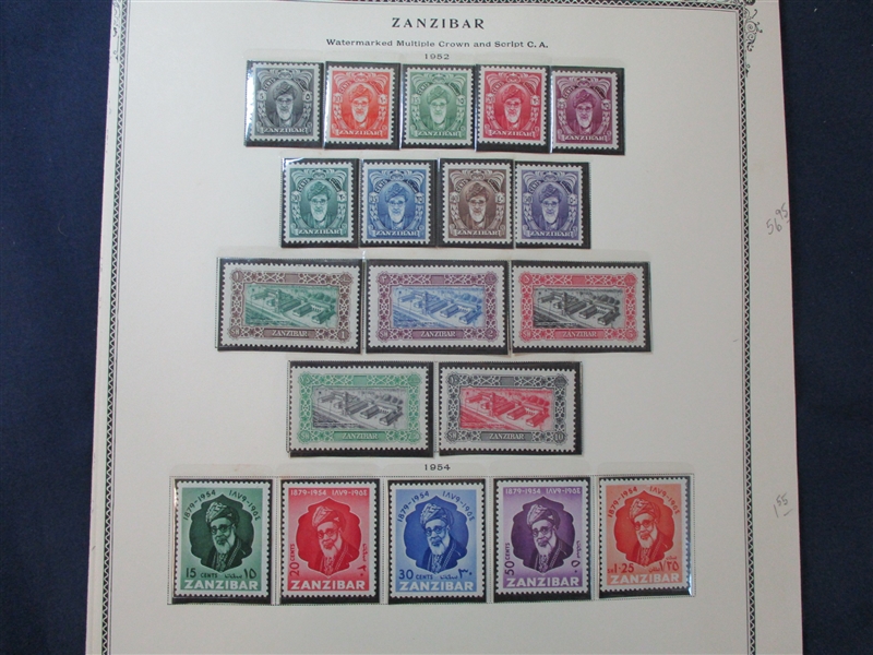 Zanzibar Mint Collection on Scott Pages, 1952-67 (SCV $228)