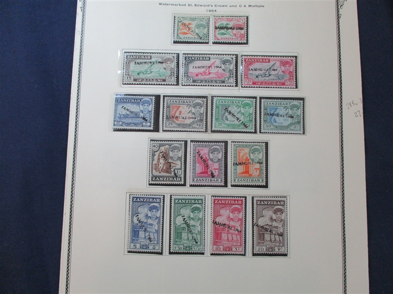 Zanzibar Mint Collection on Scott Pages, 1952-67 (SCV $228)