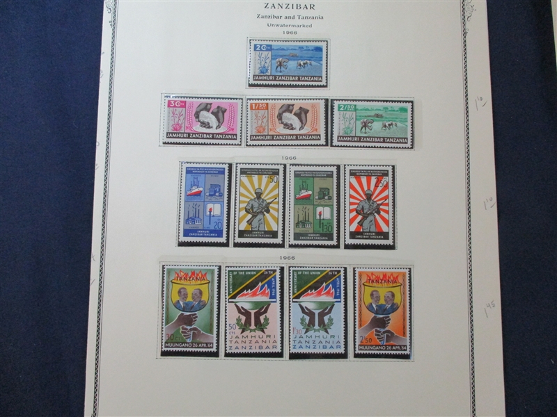 Zanzibar Mint Collection on Scott Pages, 1952-67 (SCV $228)