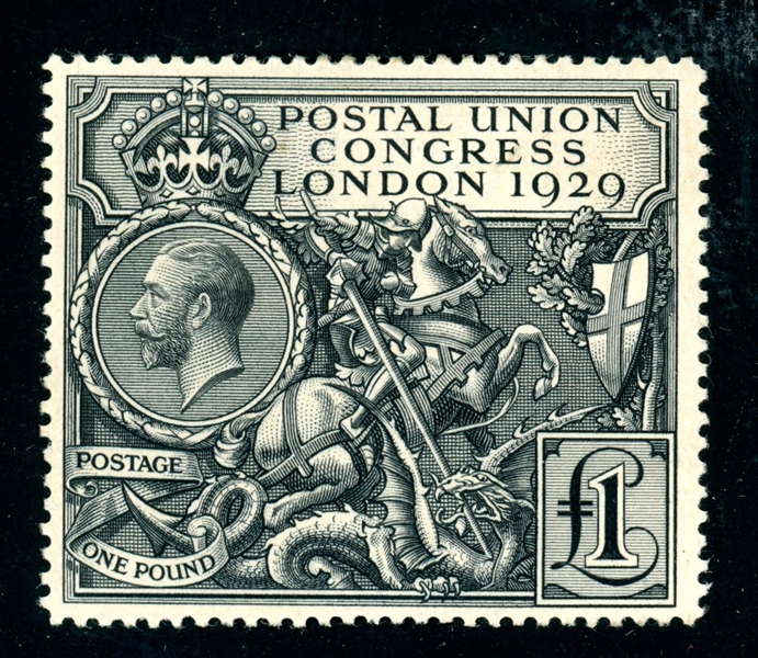 Great Britain Scott 209 MH, F-VF, 1929 £1 UPU (SCV $750)