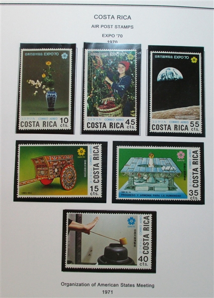 Costa Rica Unused/Used Collection in 3 Binders to 2011 (Est $375-450)