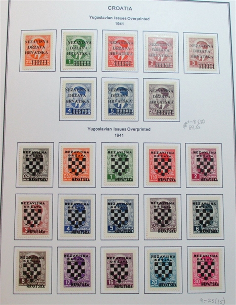 Croatia Unused Collection, 1941-1949 (Est $90-120)