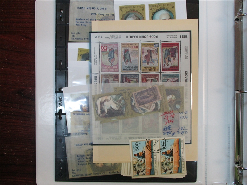 Chad/Dahomey/Benin Unused/Used Collection in 4 Binders (Est $150-200)