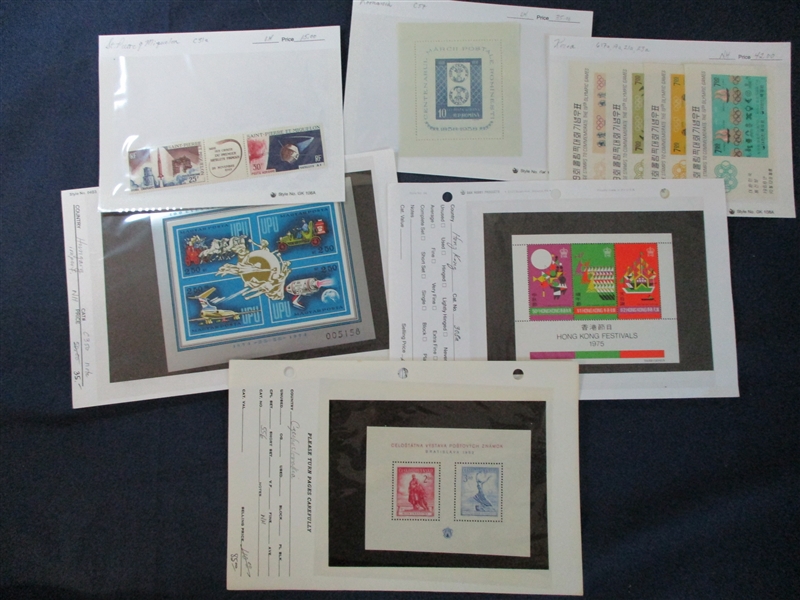 Foreign Souvenir Sheet Dealer Lot - Many Premium Sheets! (Est $1400-2000)