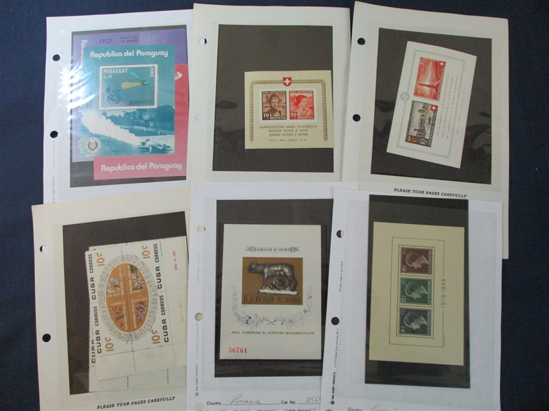 Foreign Souvenir Sheet Dealer Lot - Many Premium Sheets! (Est $1400-2000)