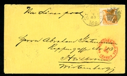 USA Scott 116 on 1870 Advertising Cover to Germany with 2021 APS Cert (SCV $375+)